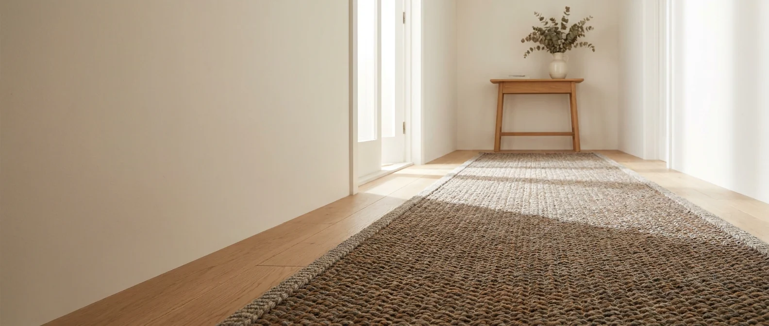Passadeira Sisal em fibra natural, antiderrapante e fácil de limpar. Agora em Marrom e Mescla.