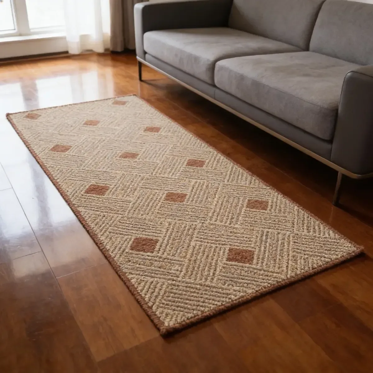 Tapete Passadeira Antiderrapante Sisal – Terracota