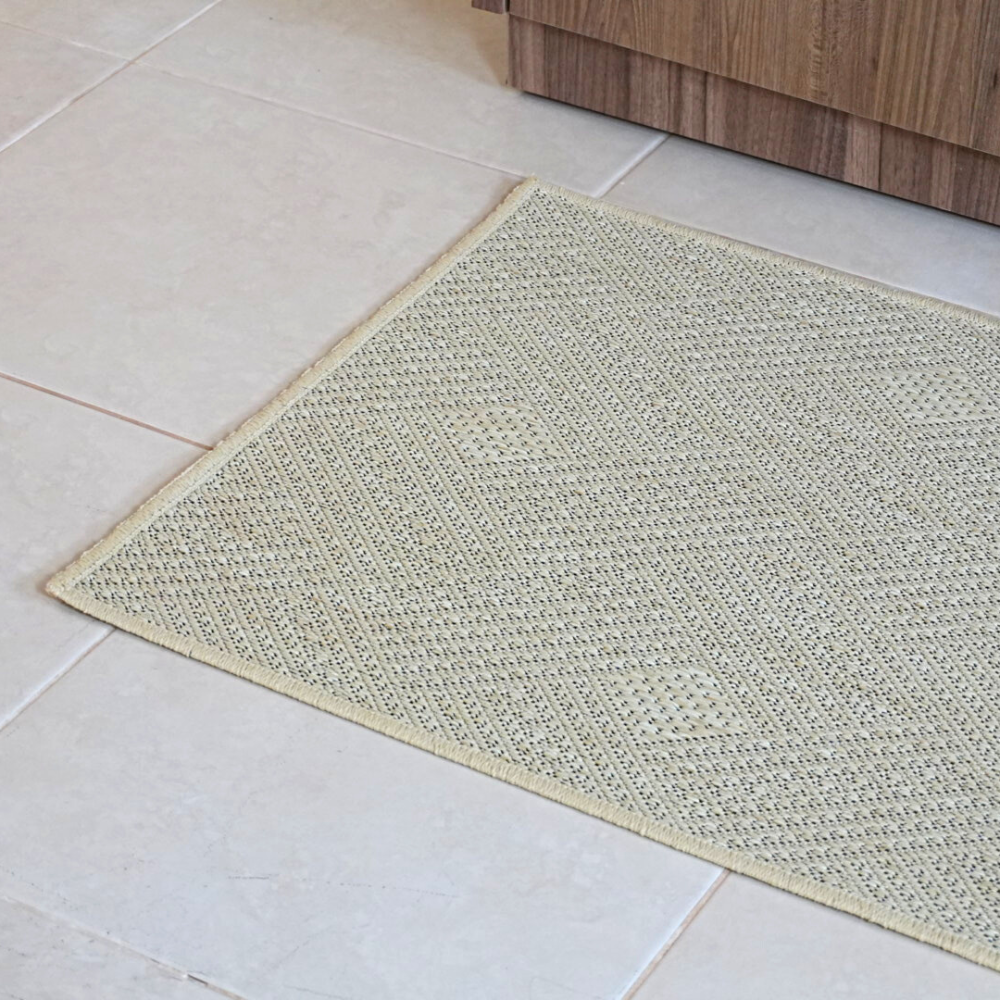 Tapete Passadeira Antiderrapante Sisal – Natural Losango — Clean