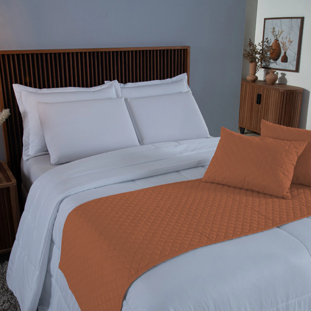 Kit Comfort Peseira de Cama com Almofadas — Terracota