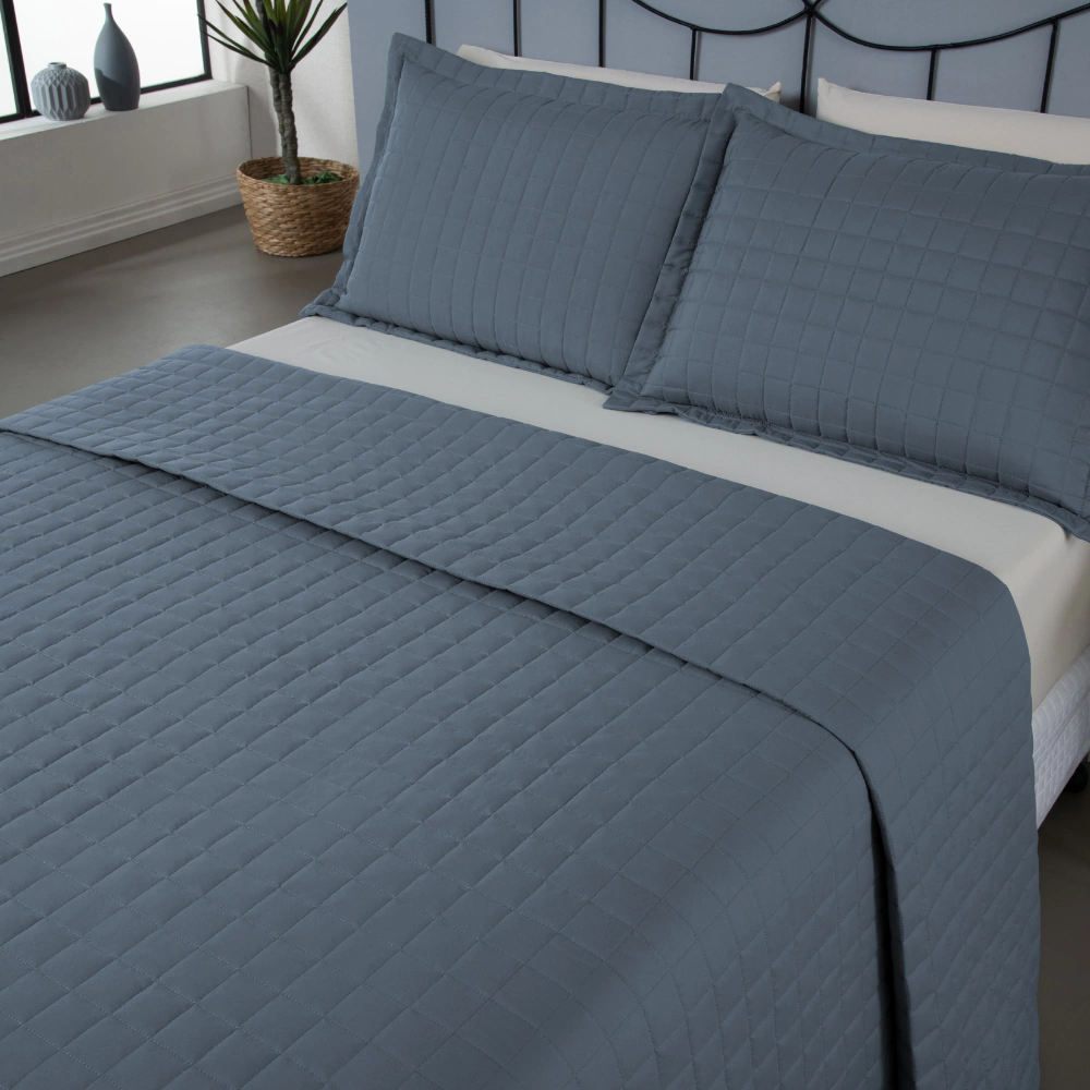 Kit Cobre Leito Matelado 300 Fios — Azul
