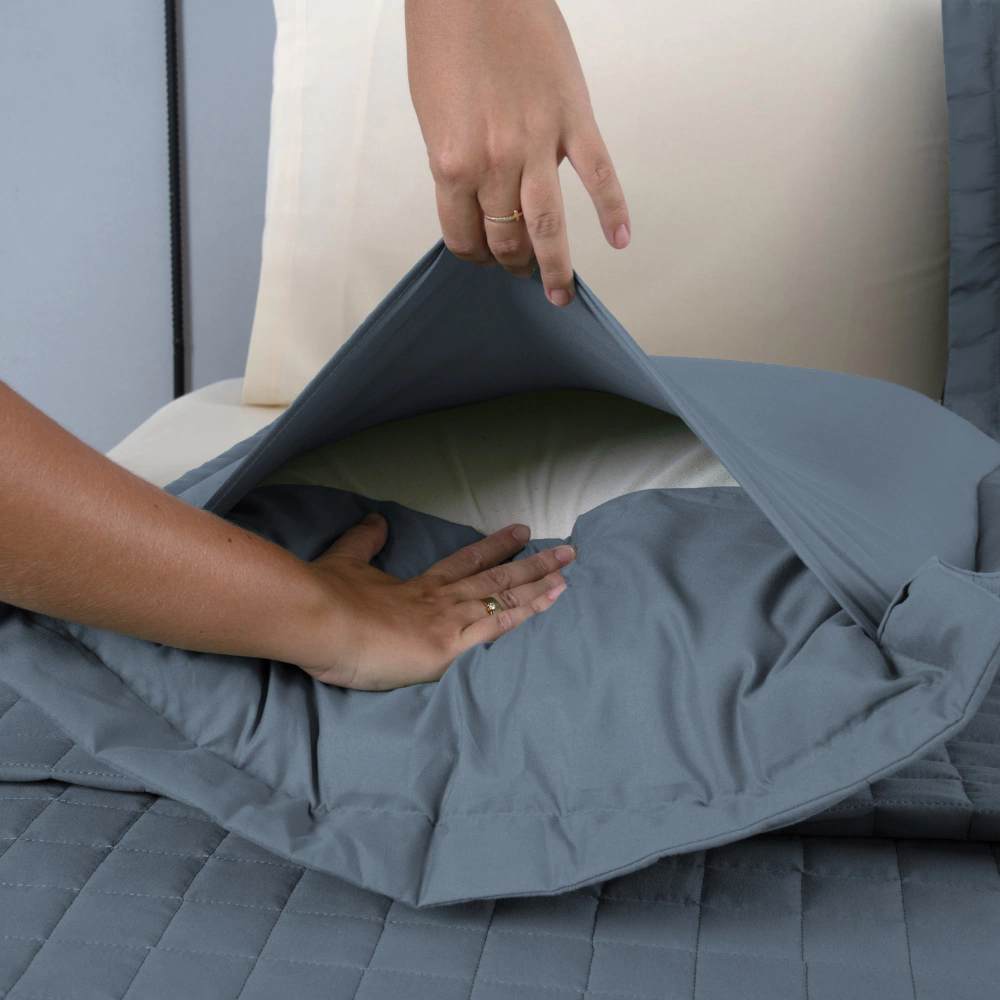 Kit Cobre Leito Matelado 300 Fios — Azul