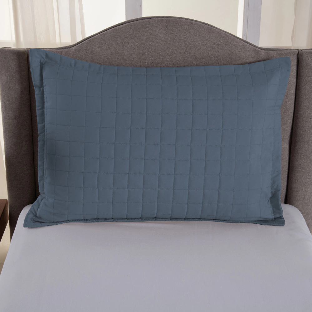 Porta Travesseiro Matelado com Aba Americana 300 Fios — Azul